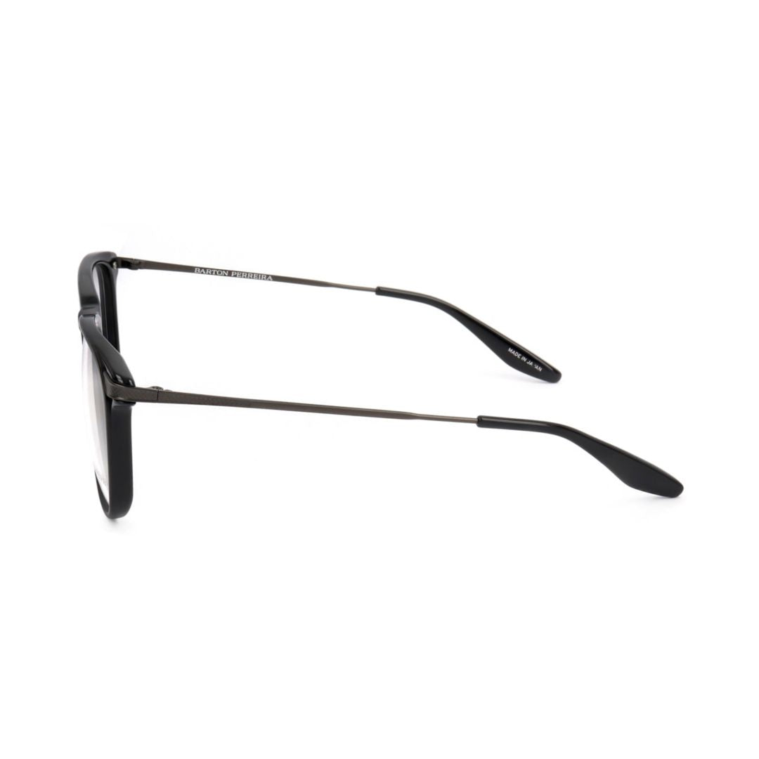 Bp5274 542lh Rectangular Black Plastic Eyeglasses with Metal Temples