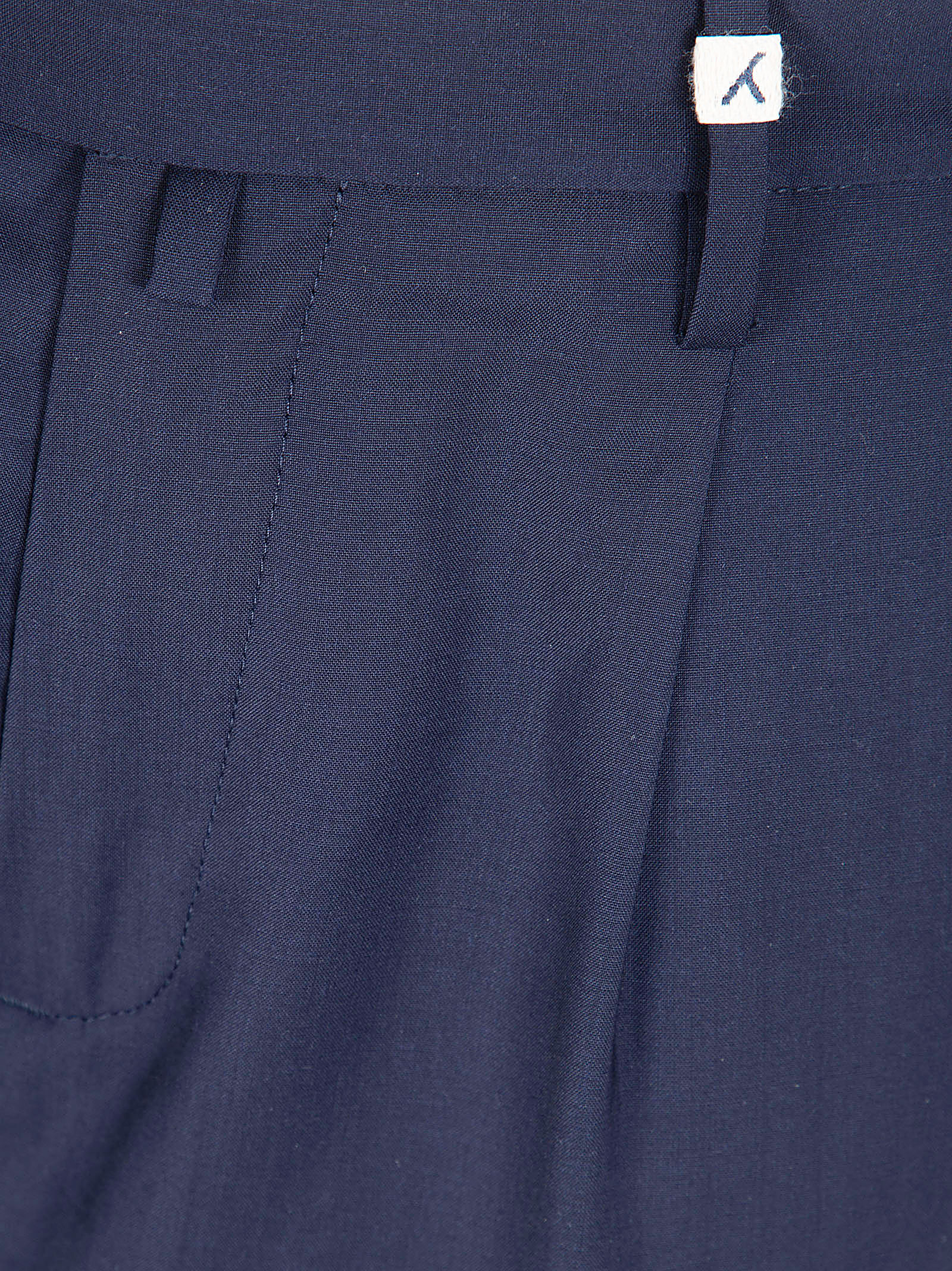 Tailored Blue Formal Trousers with Button Closure and Structured Design