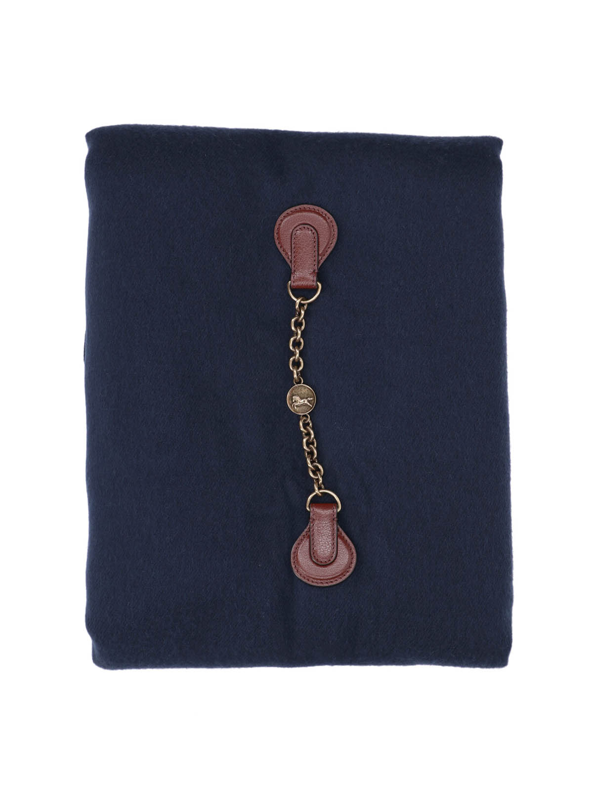 Blue Iconic Wool Fringed Scarf