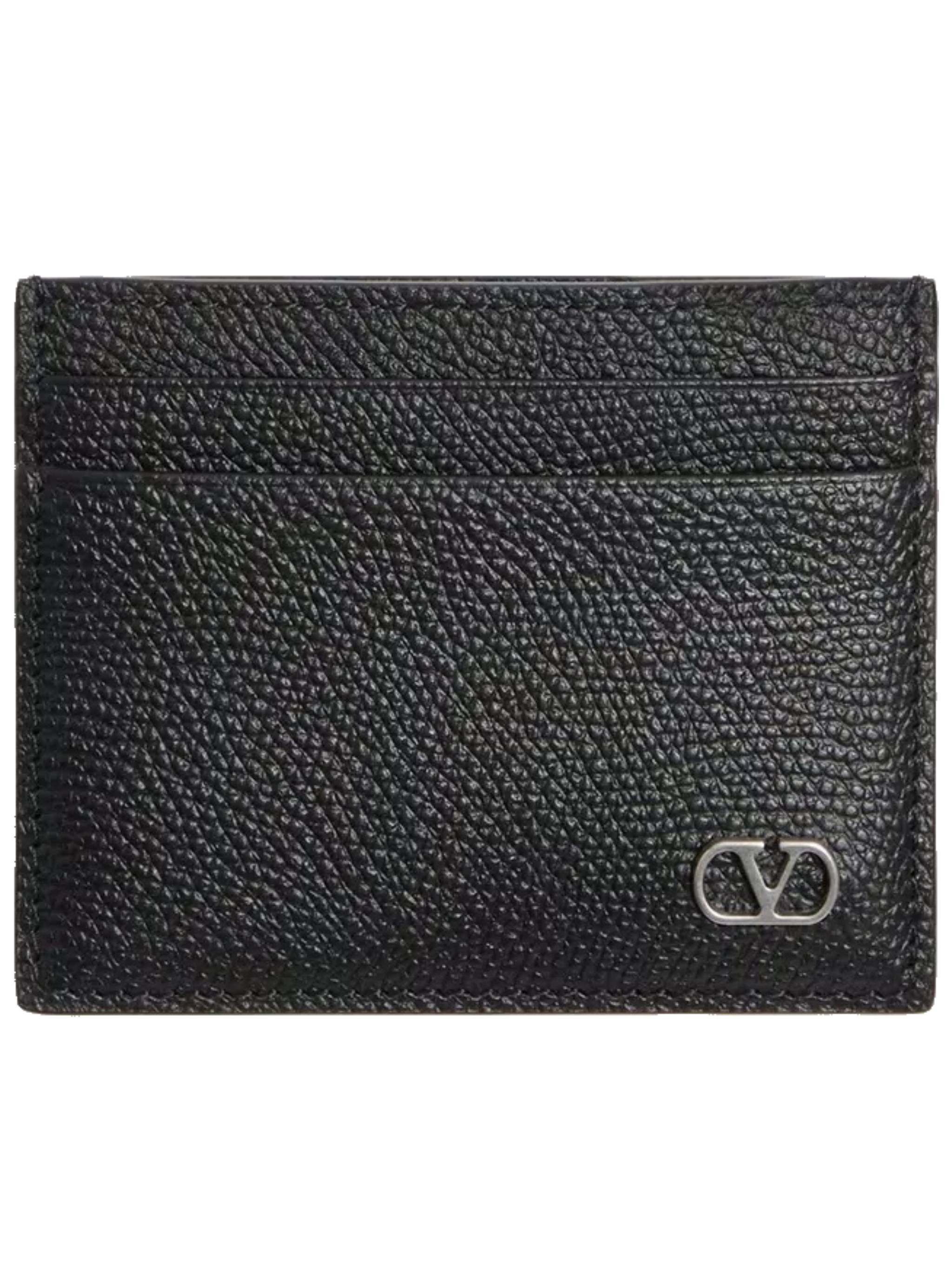 Card Holder Vlogo Signature Leather Case