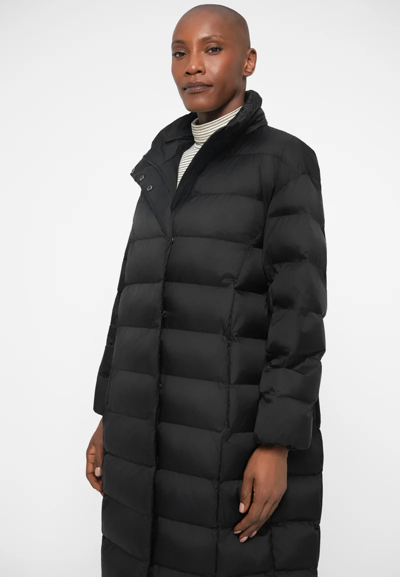 Quilted Down Coat With High Collar