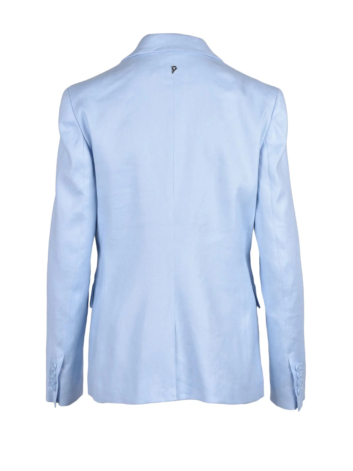 Light Blue Double-Breasted Linen Viscose Jacket