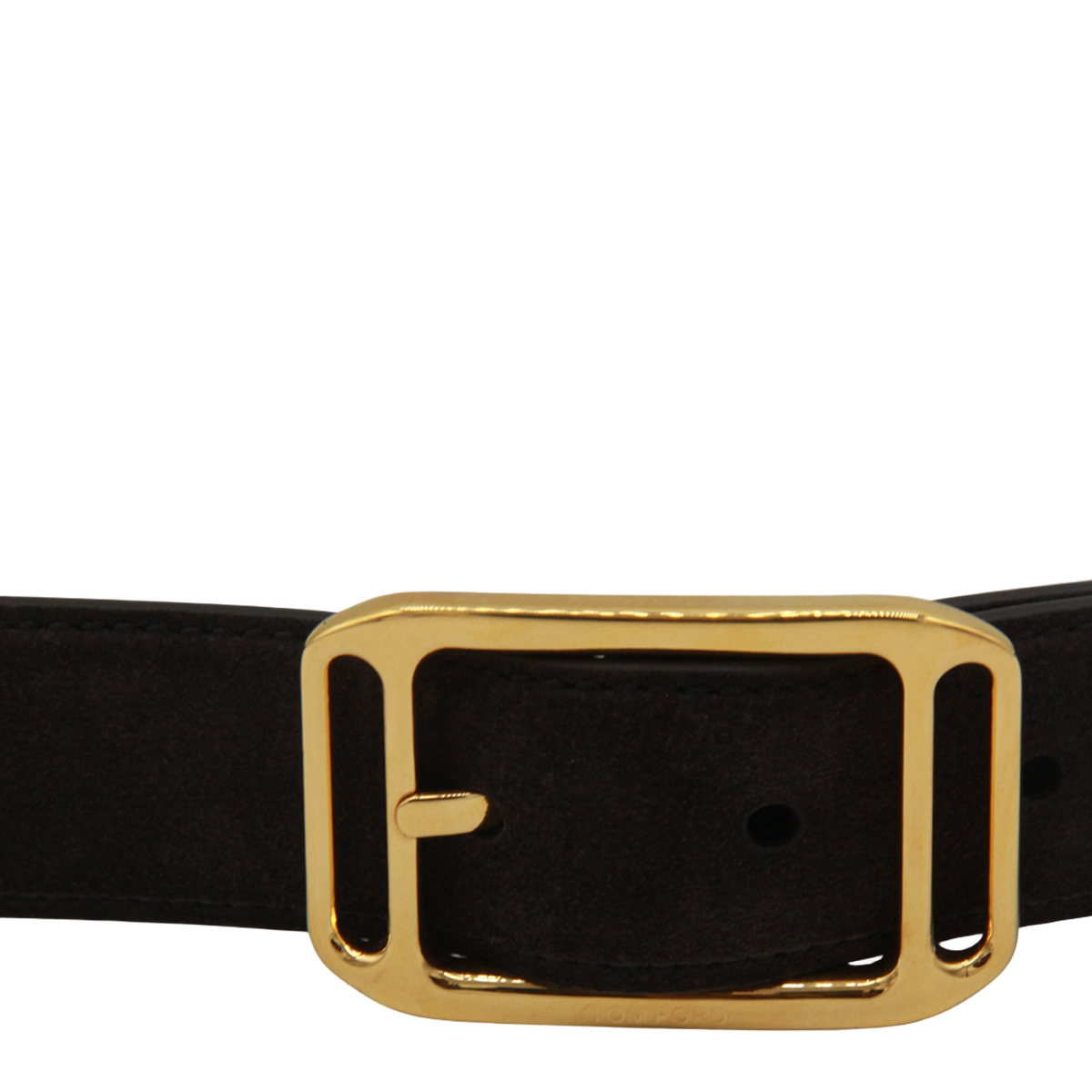 Sleek Brown Belt with Polished Gold Buckle