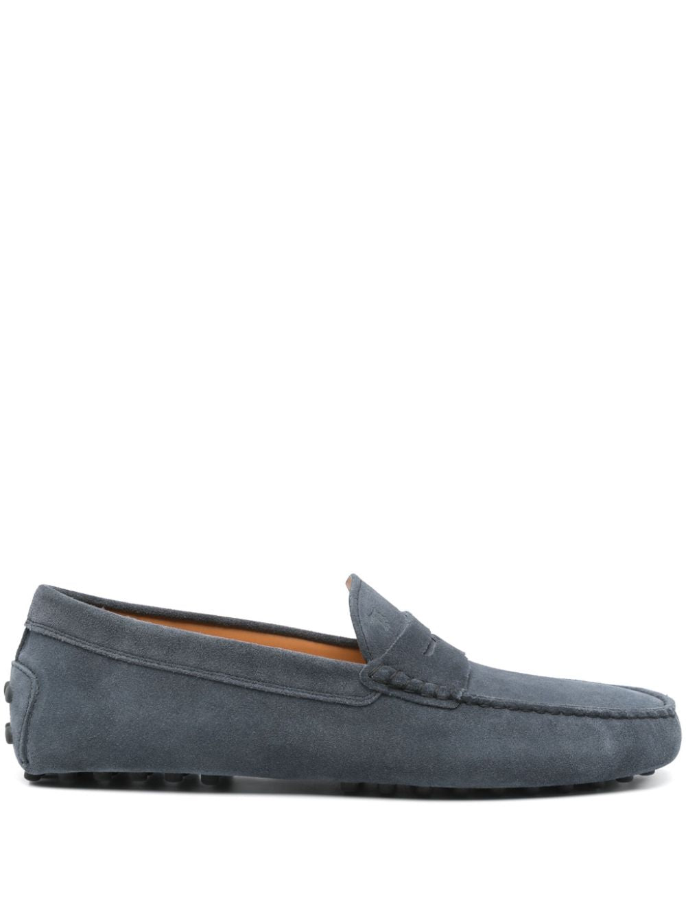 Navy Blue Suede Loafers