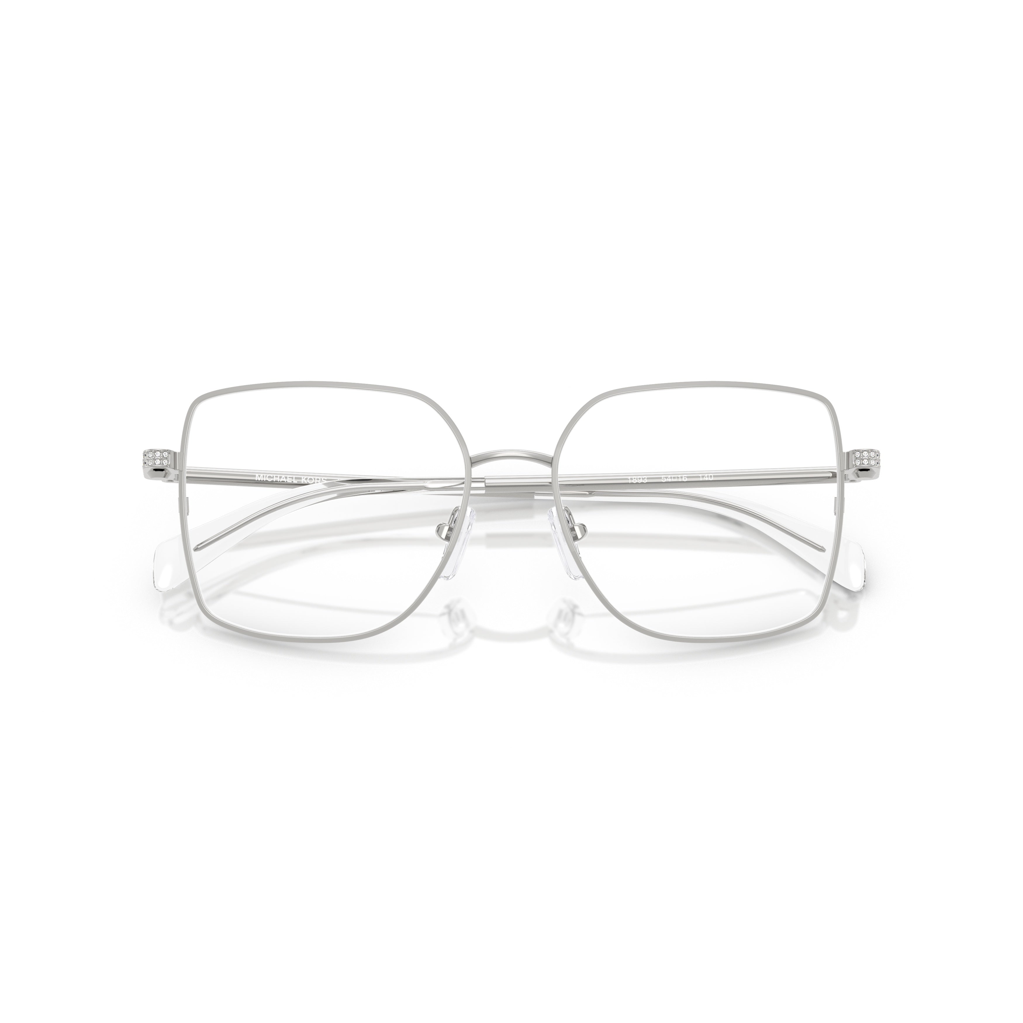 0mk3091b Square-Shaped Silver Metal Eyeglasses with Minimalist Design