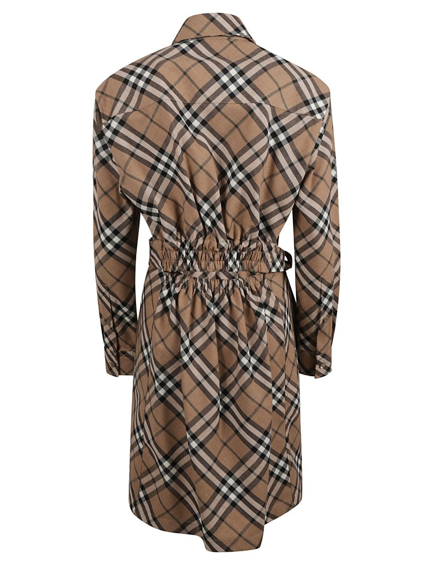 Structured Collar Plaid Dress
