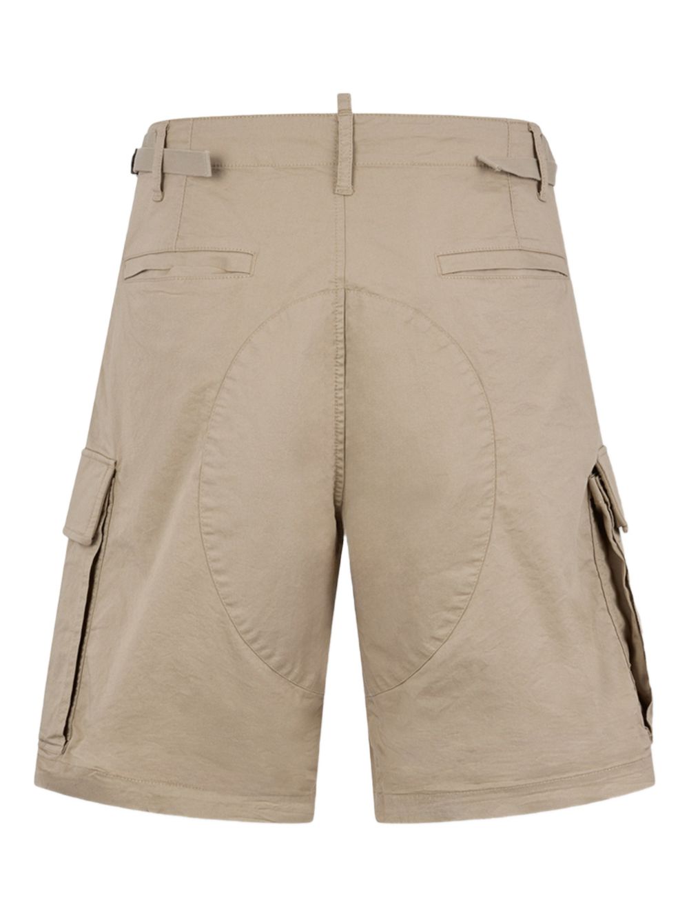 Cotton Beige Shorts With Flap Pockets