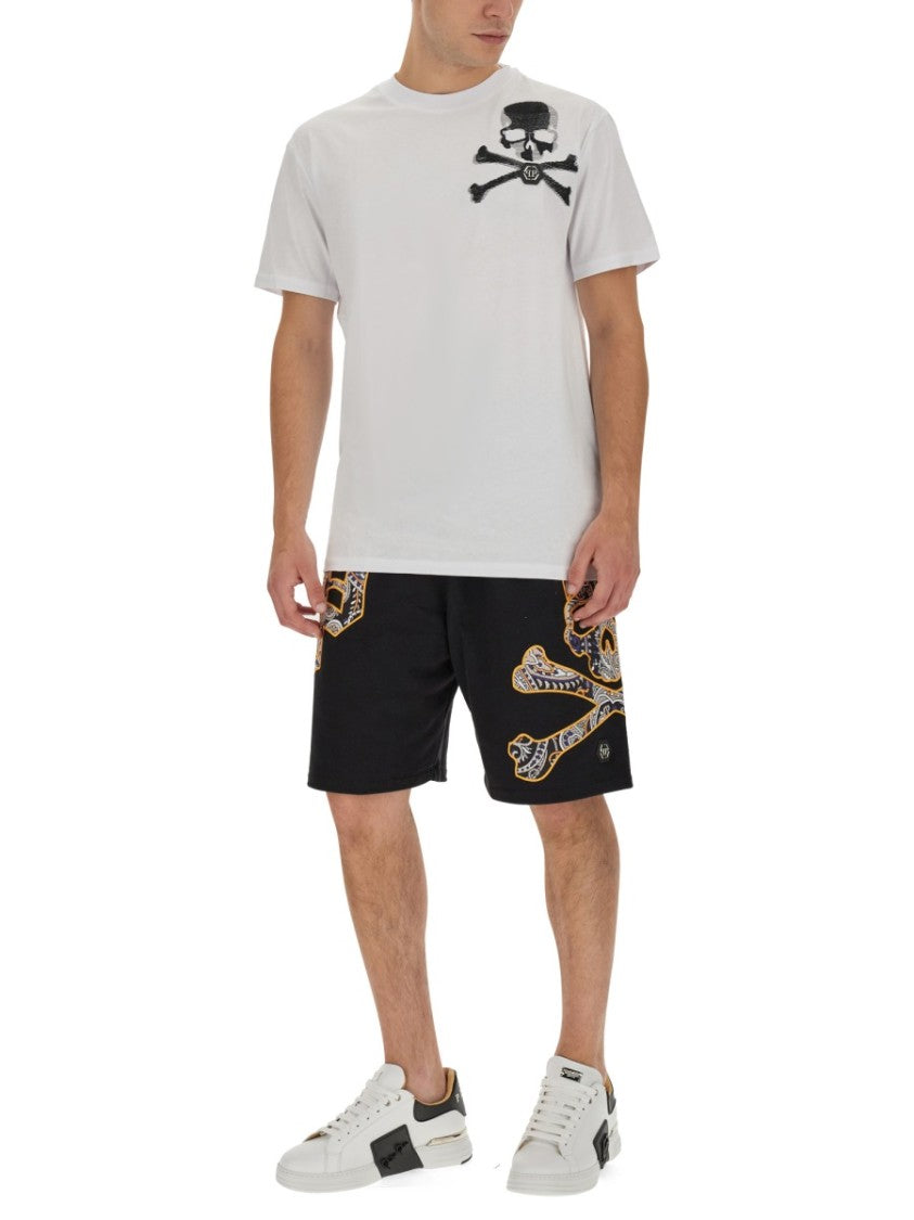 White T-Shirt With Skull