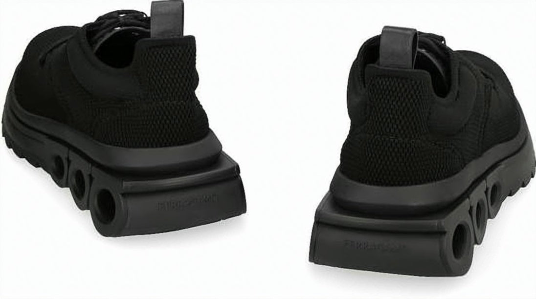 All-Black Sole Sneakers with Suede