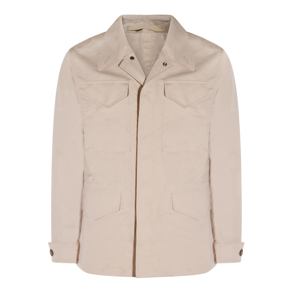 Tailored Sand Jacket With Structured Collar