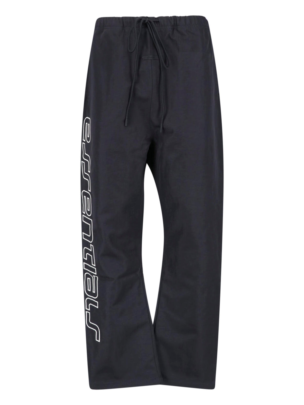 Black Relaxed Straight Leg Logo Trousers