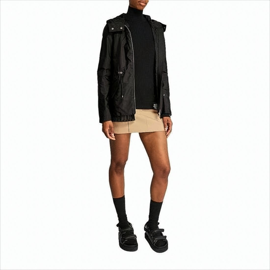 Lightweight Black Moncler Jacket with Hood