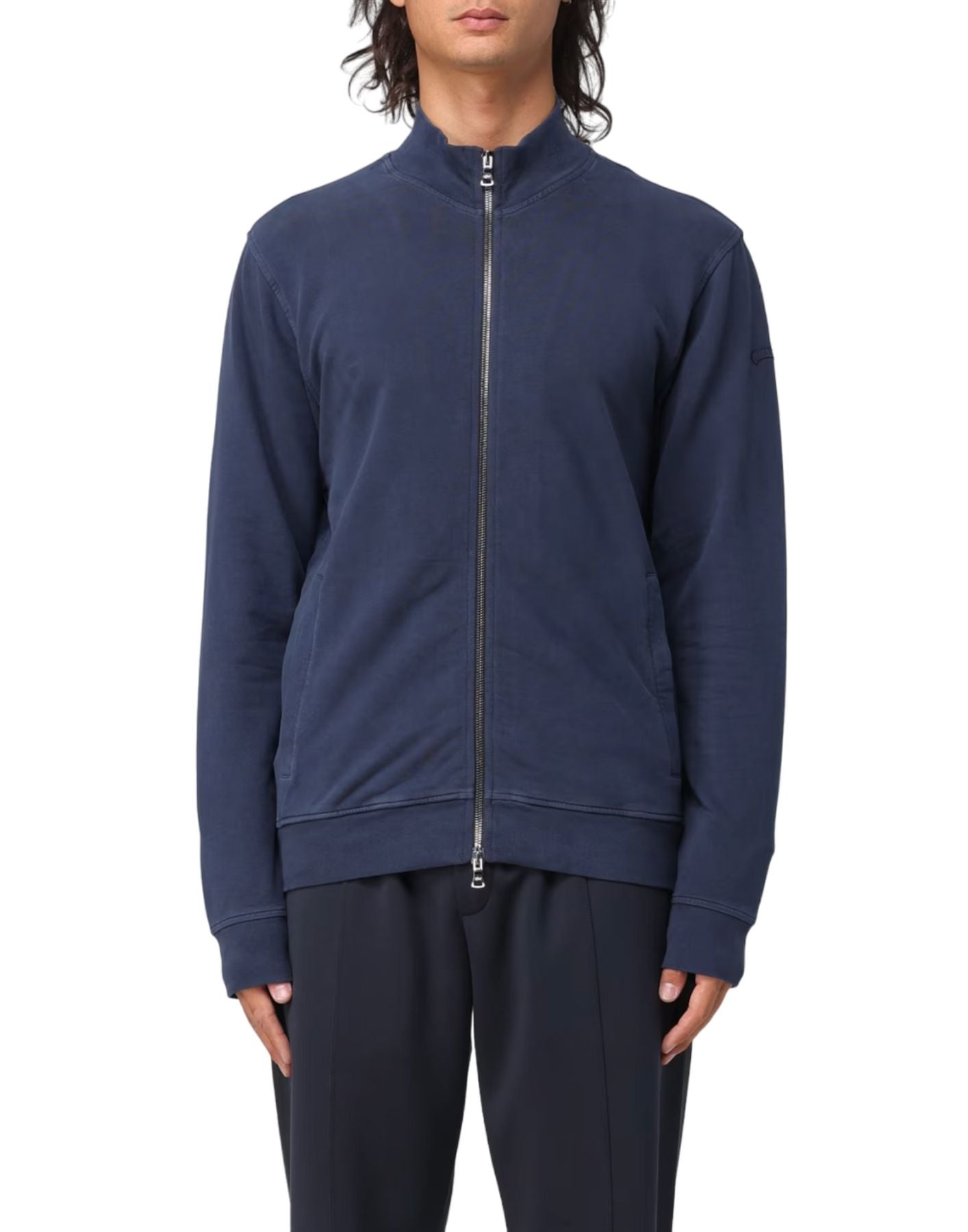 Navy Blue Zip-Up Paul & Shark Bomber Sweatshirt
