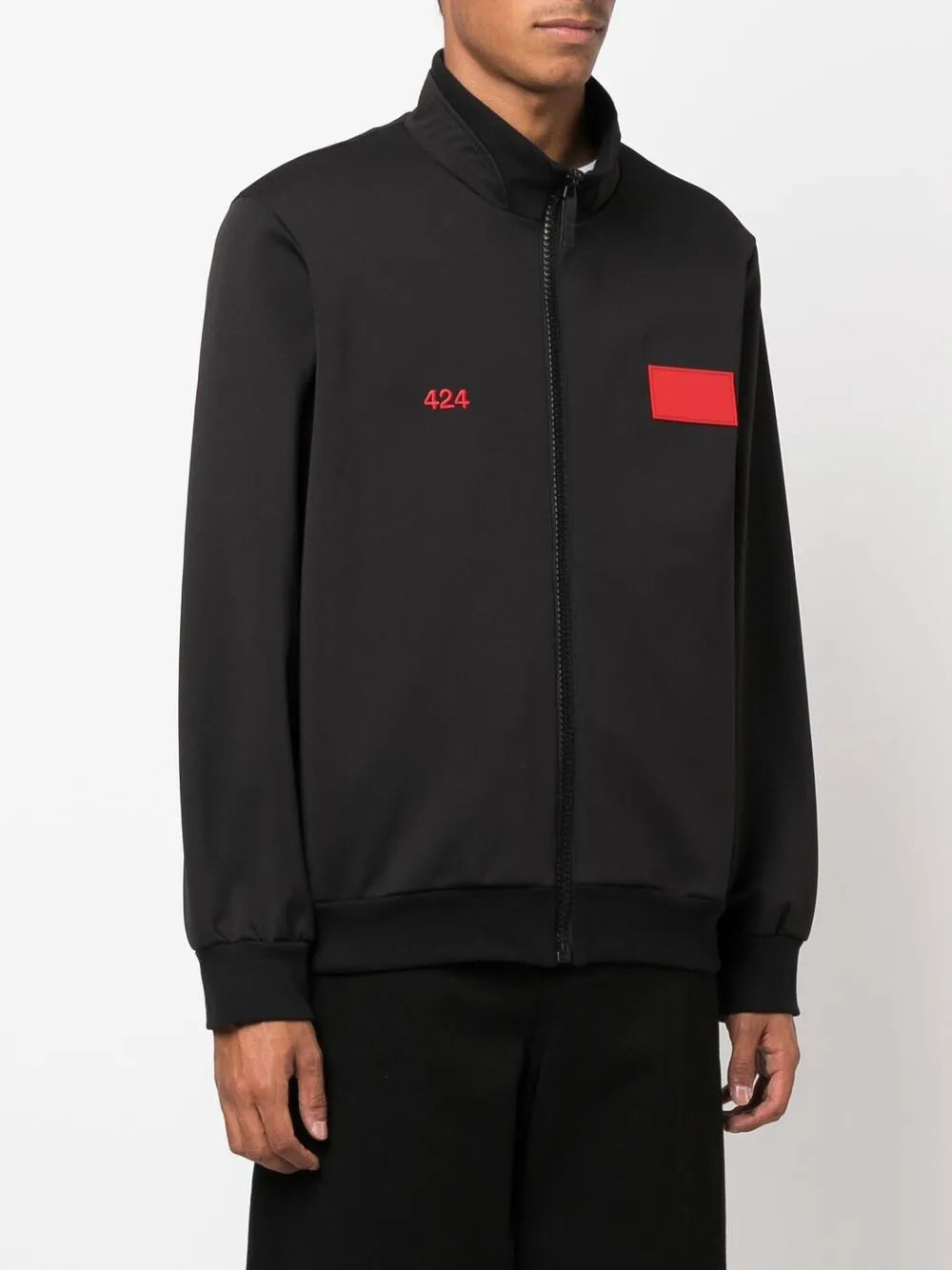 Structured Giubbino Jacket With Front Zipper And Ribbed Details