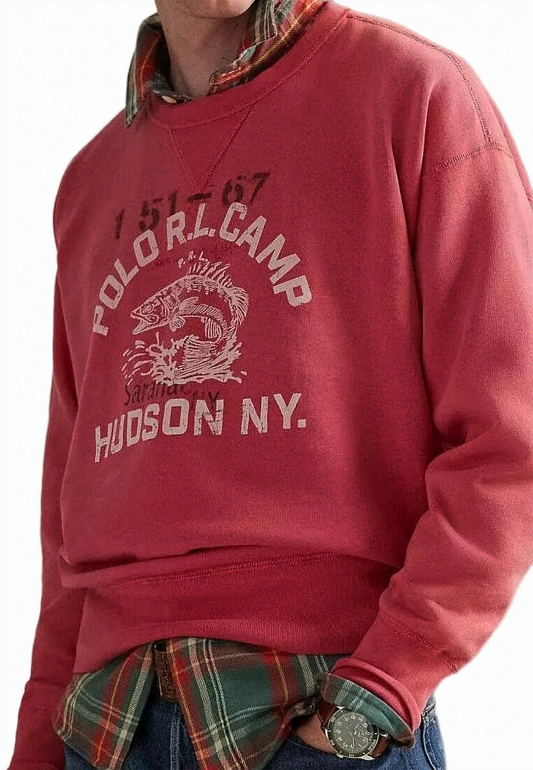 Vintage-Inspired Long-Sleeve Sweatshirt