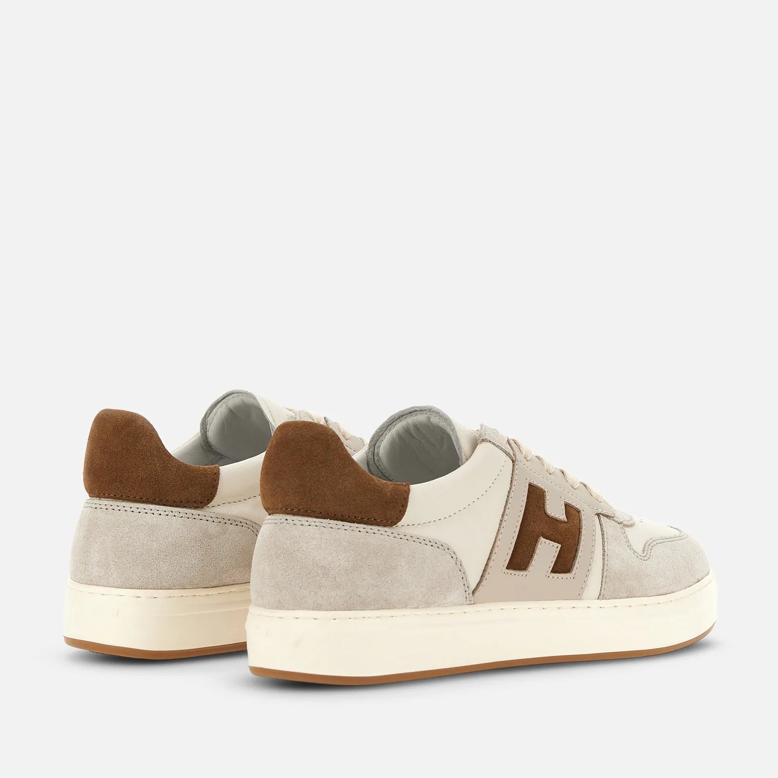 H668 Allacciato H Banda Sneakers in Beige Brown