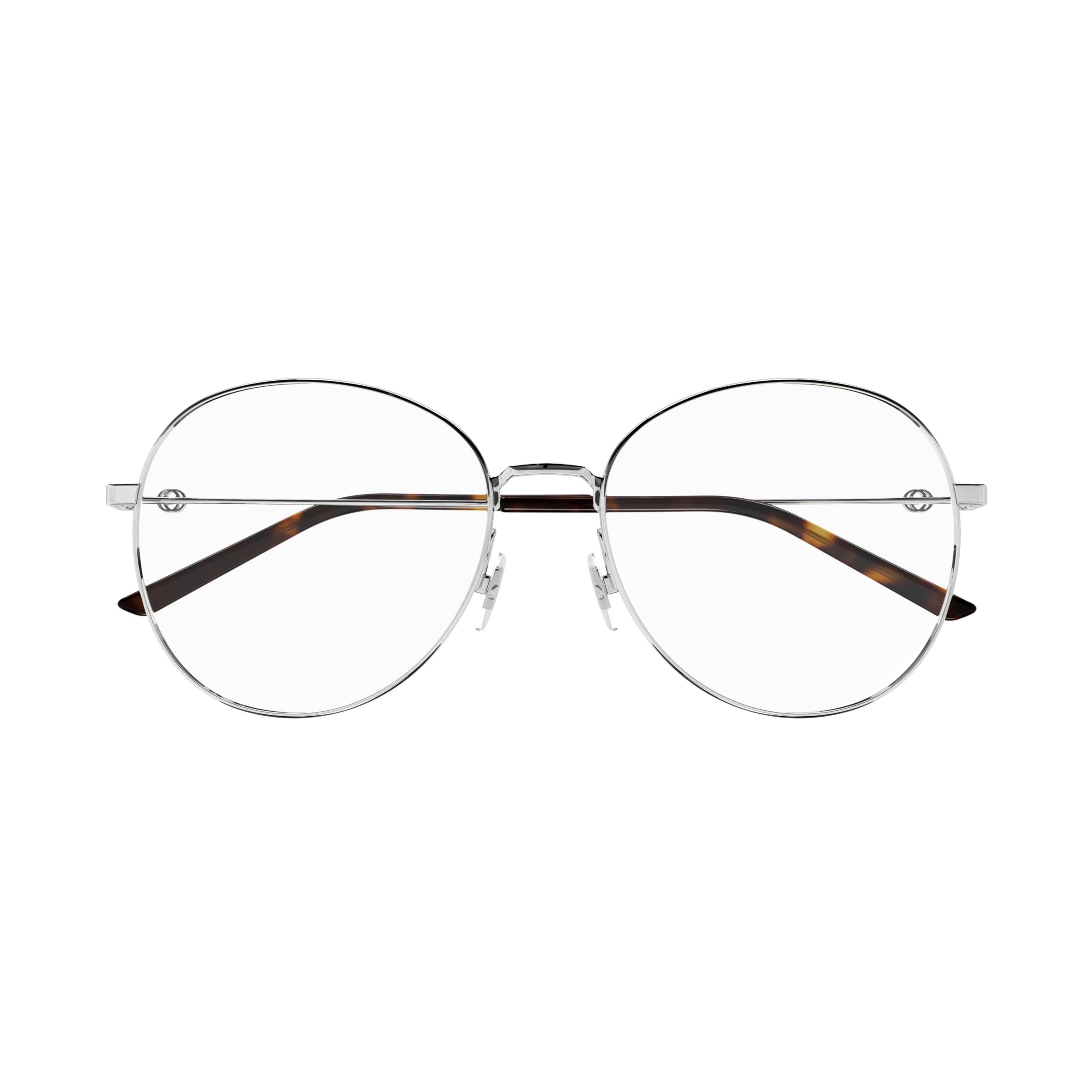 Gg1201o Rounded Silver-tone Metal Frame Eyeglasses