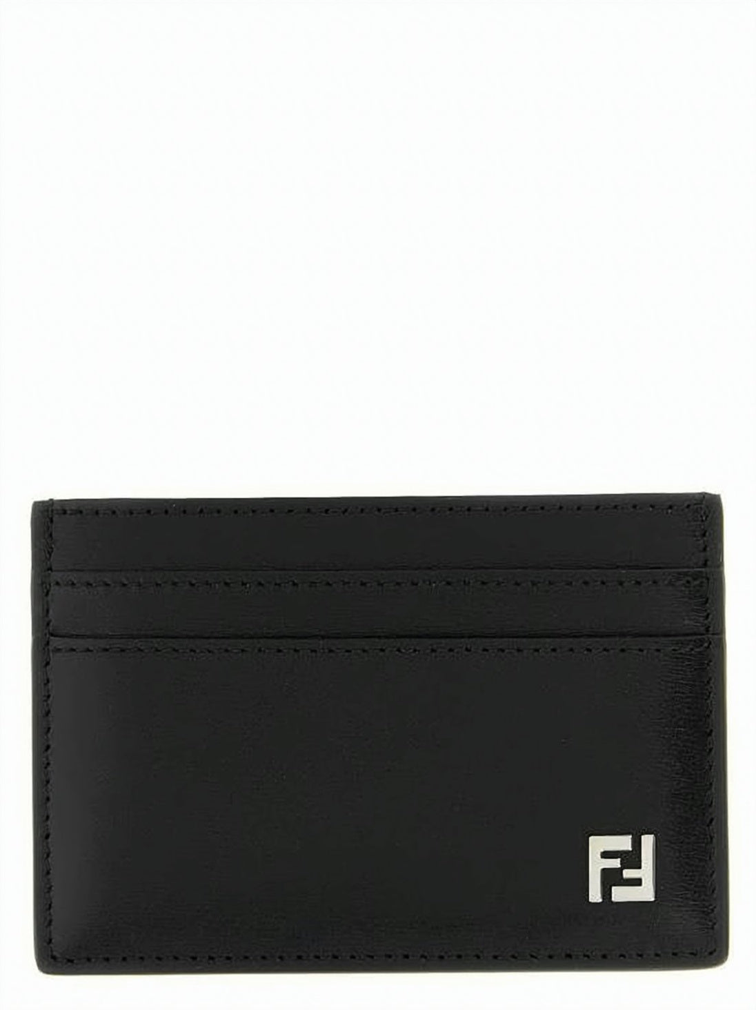 Rectangular Black Calf Leather Cardholder