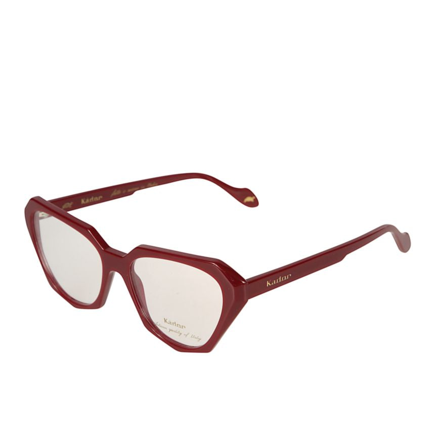 Katrin Light Geometric Deep Red Acetate Eyeglasses
