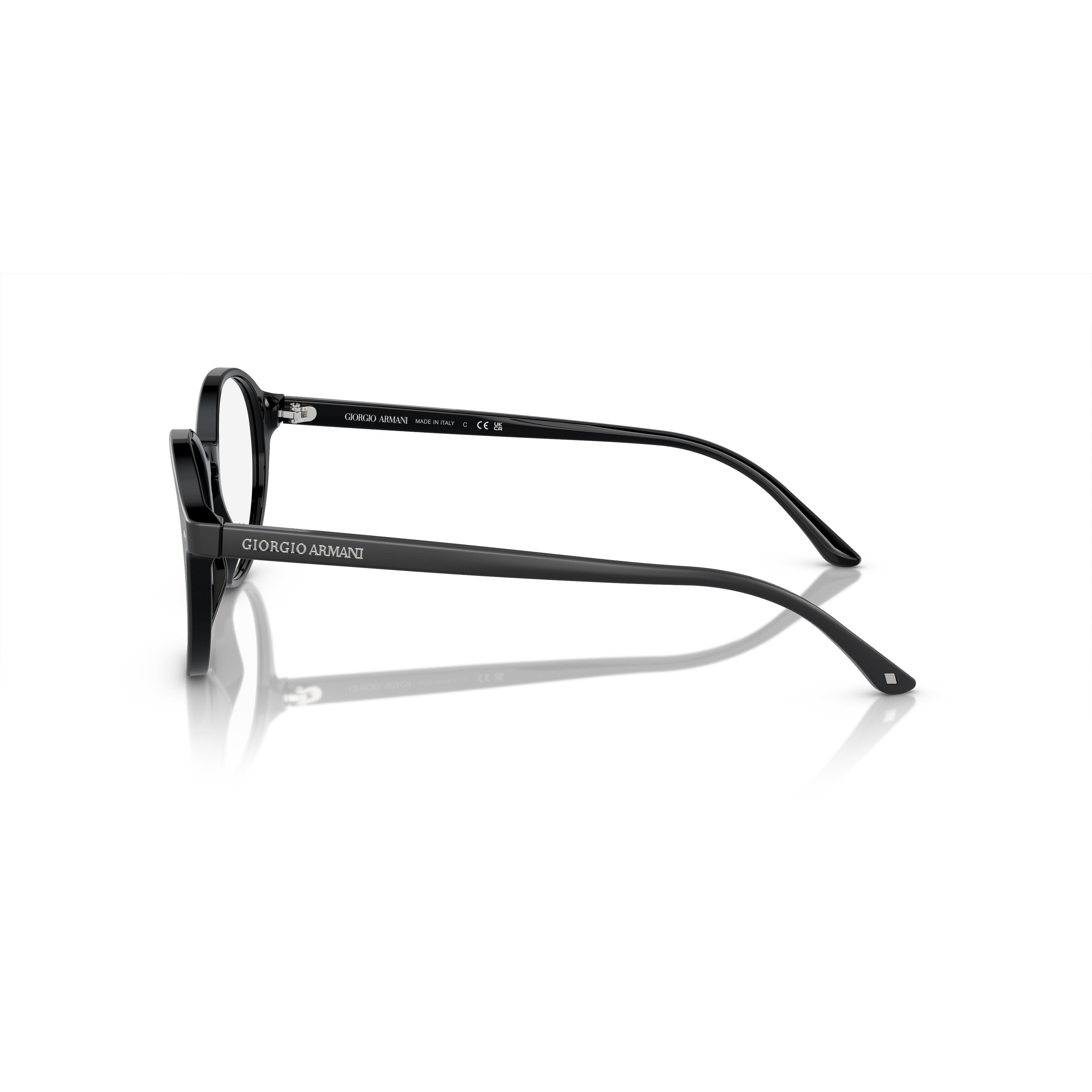 0ar7004 Classic Round Frame Eyeglasses with Polished Black Finish