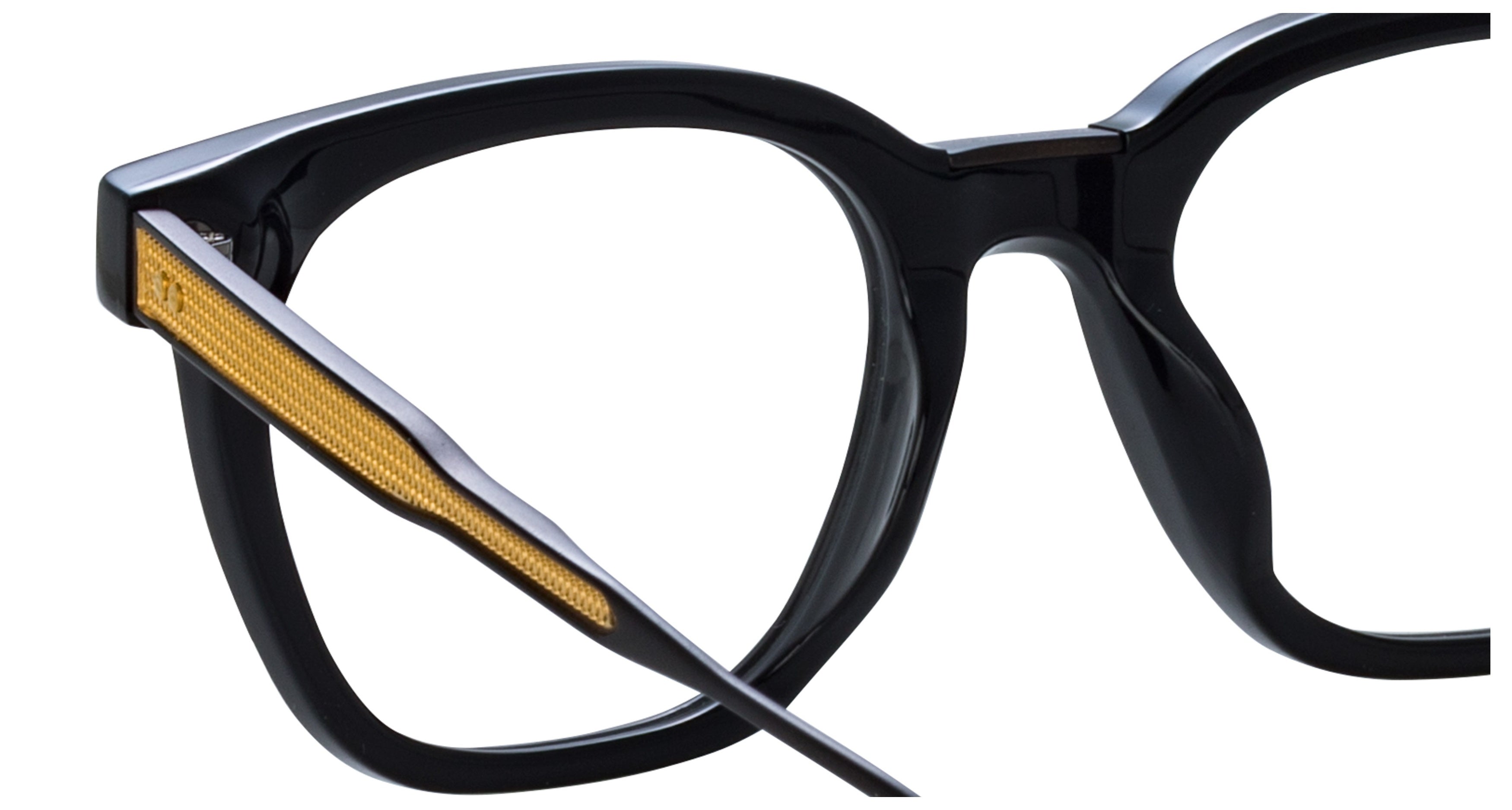 Lfl Oversized Square Frame Eyeglasses with Textured Gold Accents