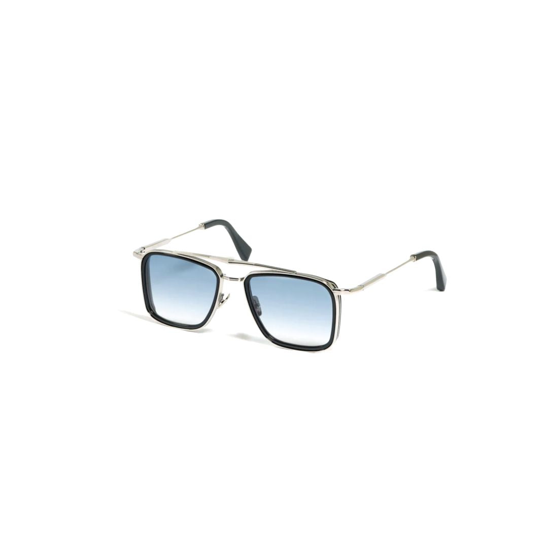 Brad Rectangular Frame Sunglasses with Gradient Blue Tint