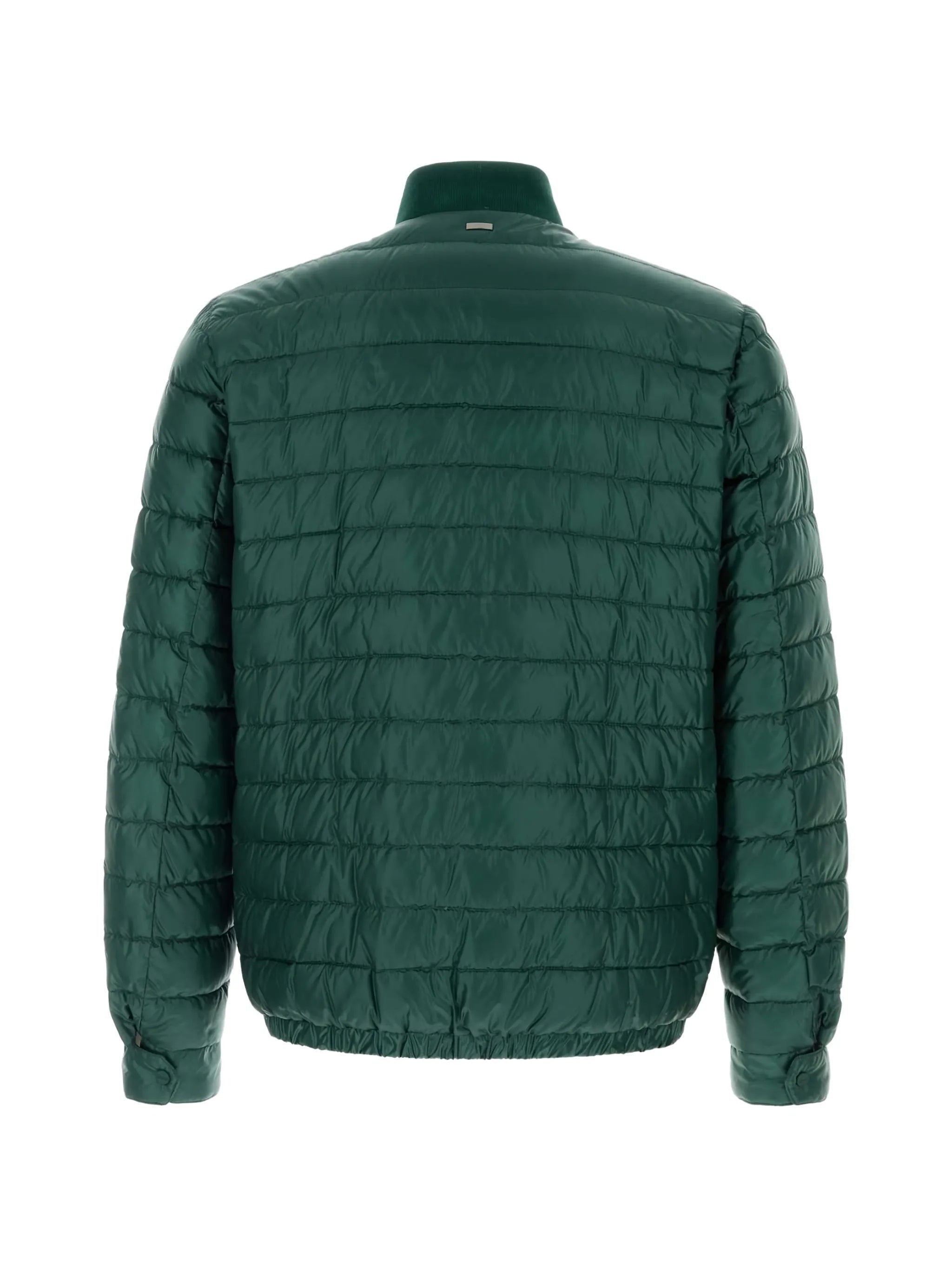 Green Piumino Quilted Ribbed Knit Jacket