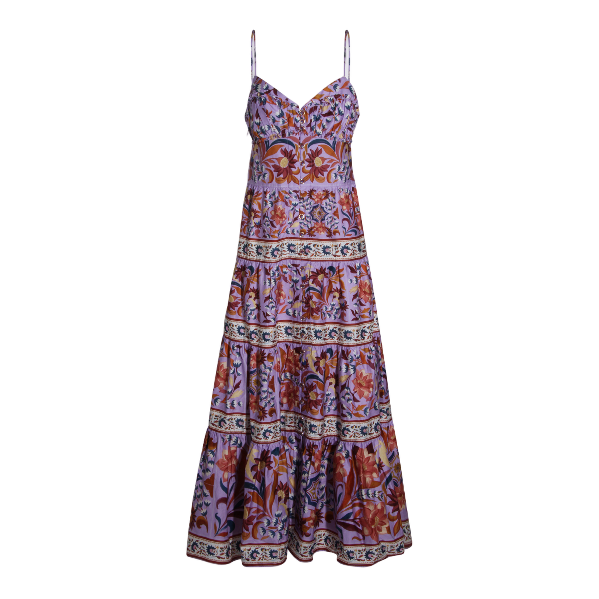 Midi Dress with Tropical Floral Print