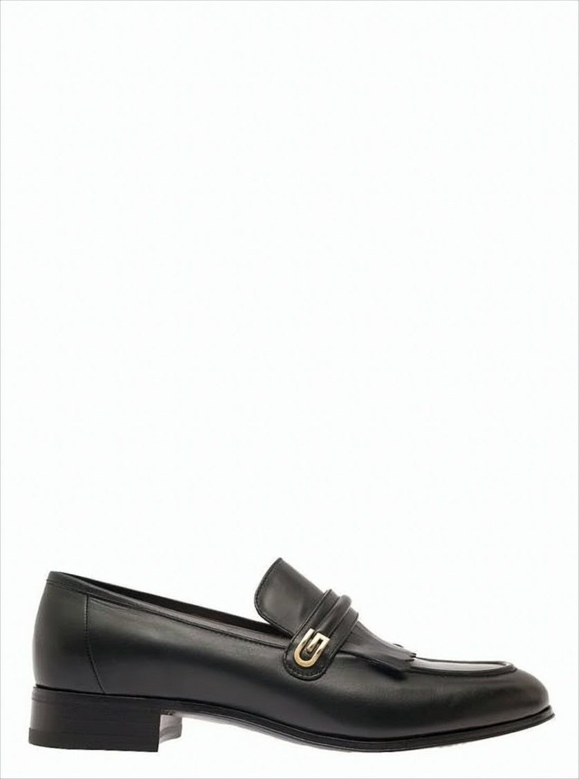 Leather Loafers With Fringe Detail