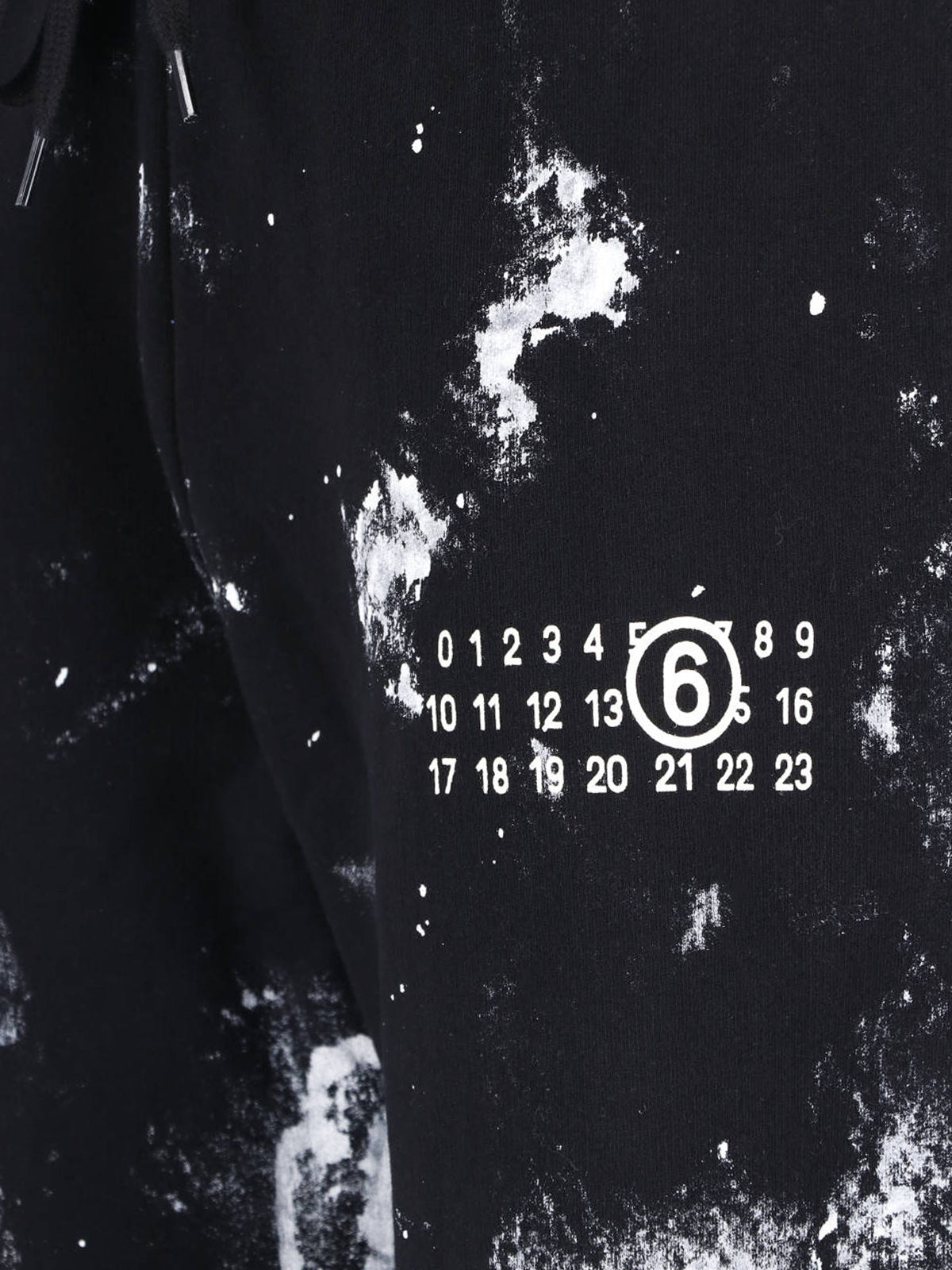 Black Distressed Splatter Pattern Sport Trousers