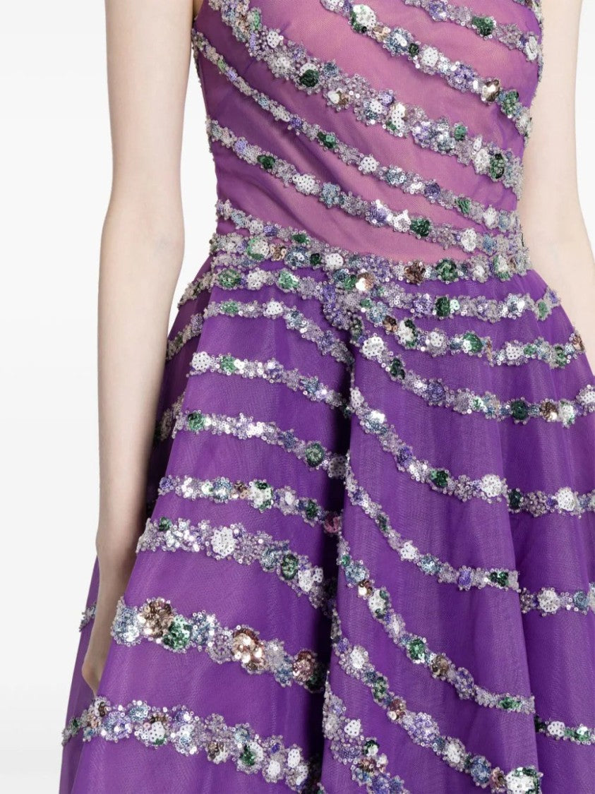 One Shoulder Asymmetric, Beaded Dress