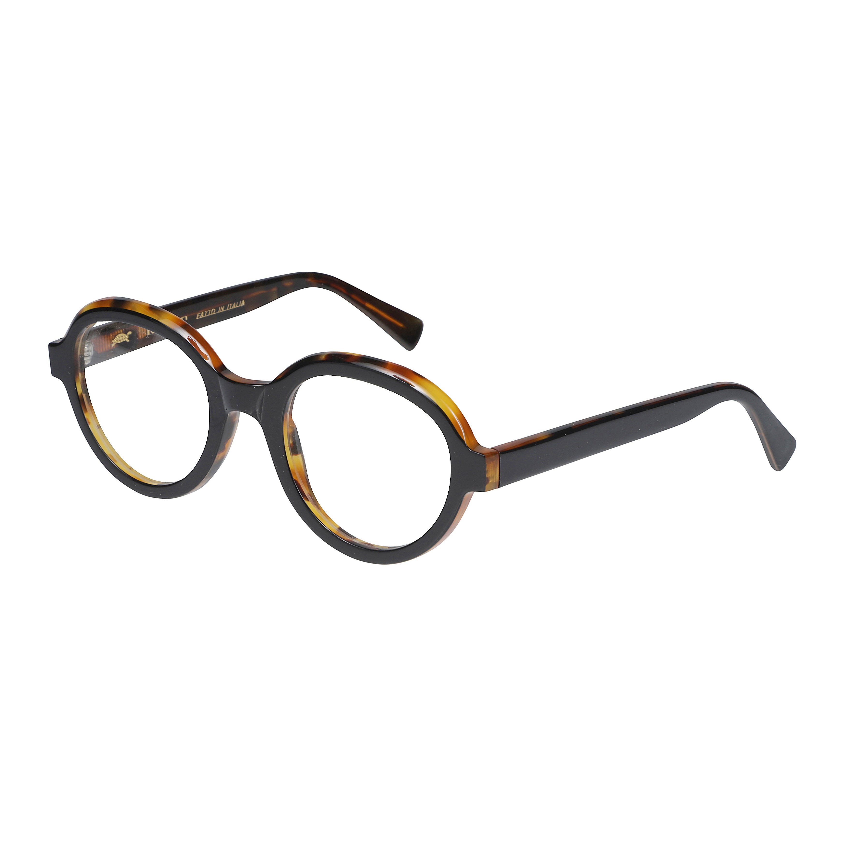 Karola Tortoiseshell Round Frame Sunglasses with Black Accent