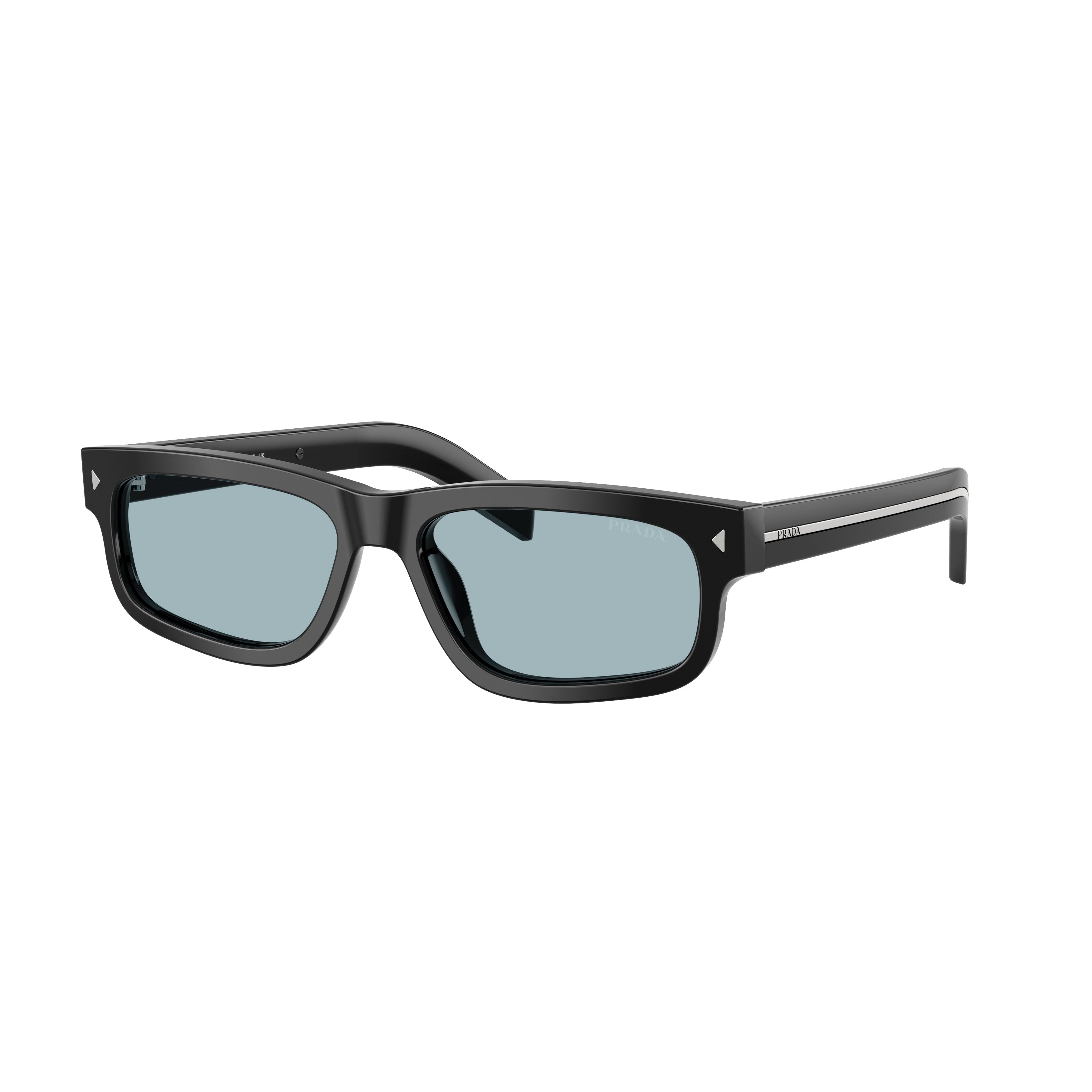 0pr B11s Rectangular Black Acetate Sunglasses