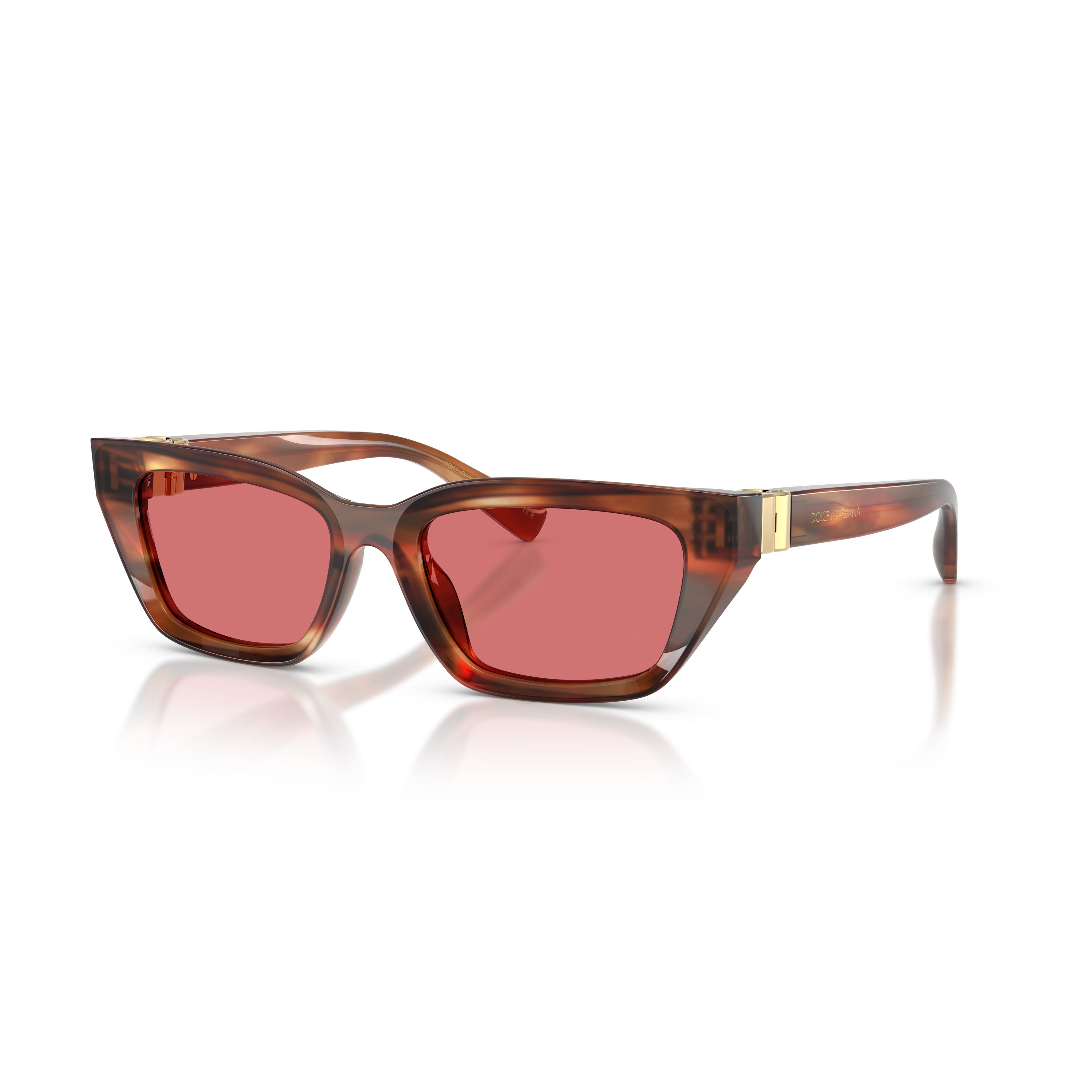 0dg4532 Rectangular Tortoiseshell Sunglasses with Rose Lenses