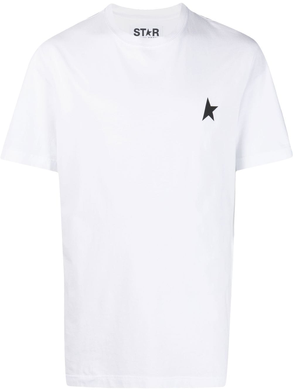 White Short-Sleeve T-Shirt in Silk-Nylon Blend