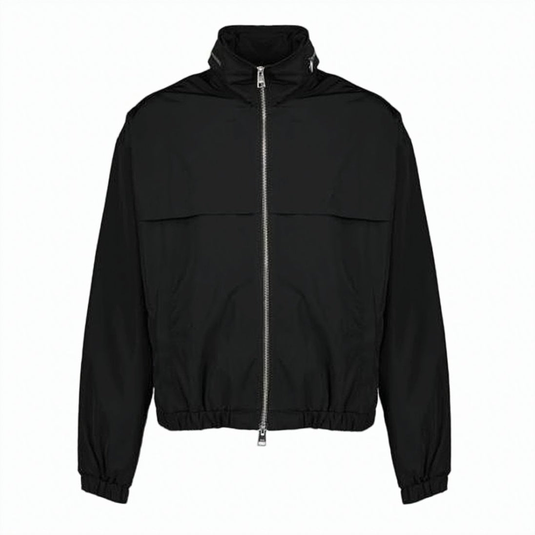 Nylon Casual Jacket with High Collar