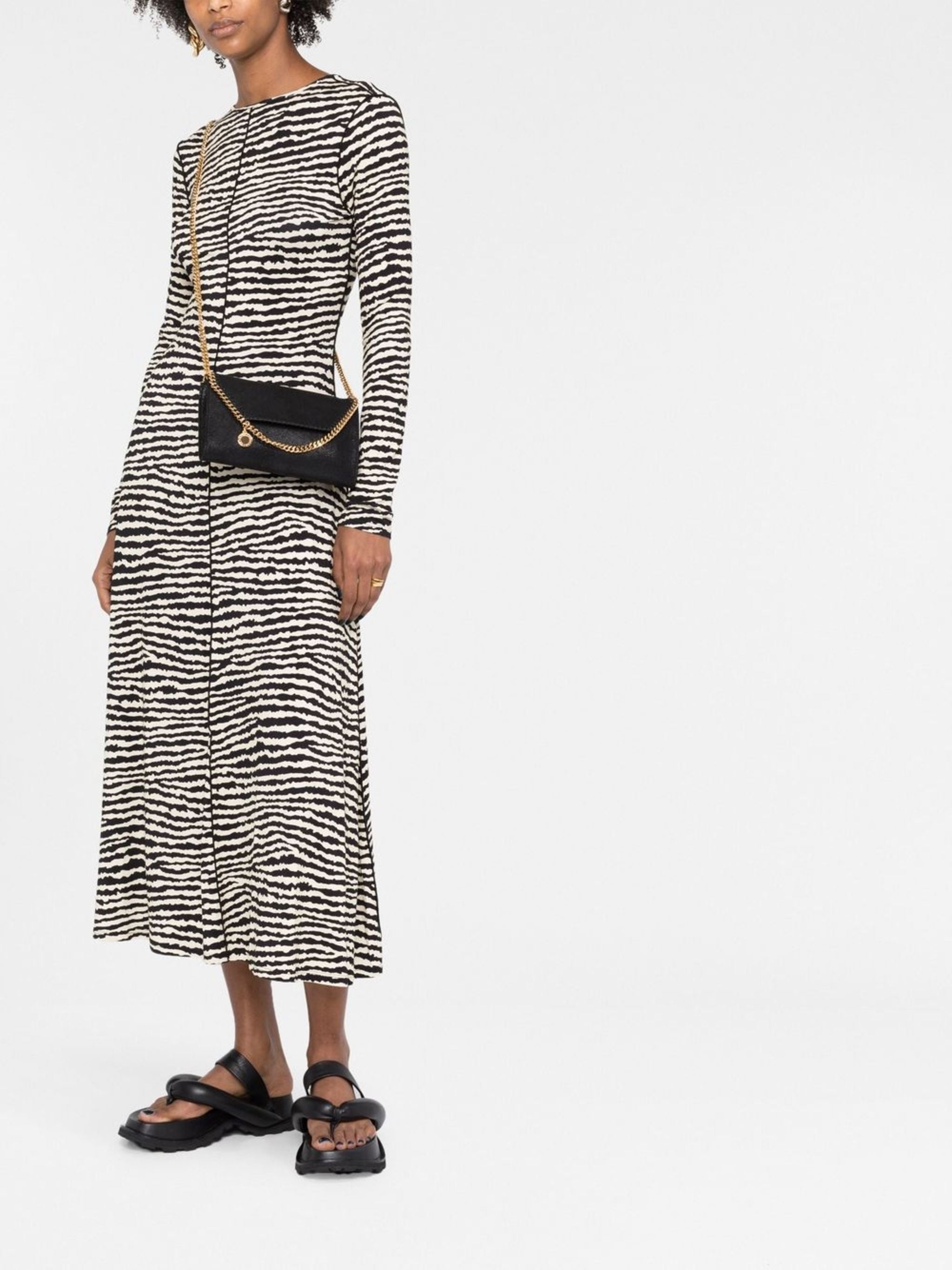 Black Falabella Wallet Chain Satchel