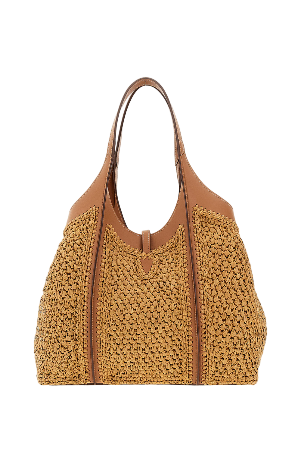 Beige Medium T Timeless Crochet Shopping Bag