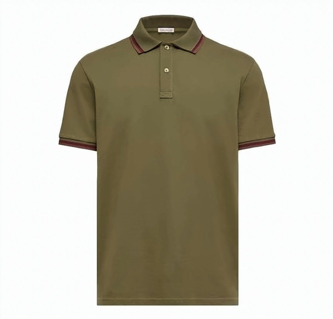 Short-Sleeve Polo Shirt With Contrasting Cuffs And Logo Patch