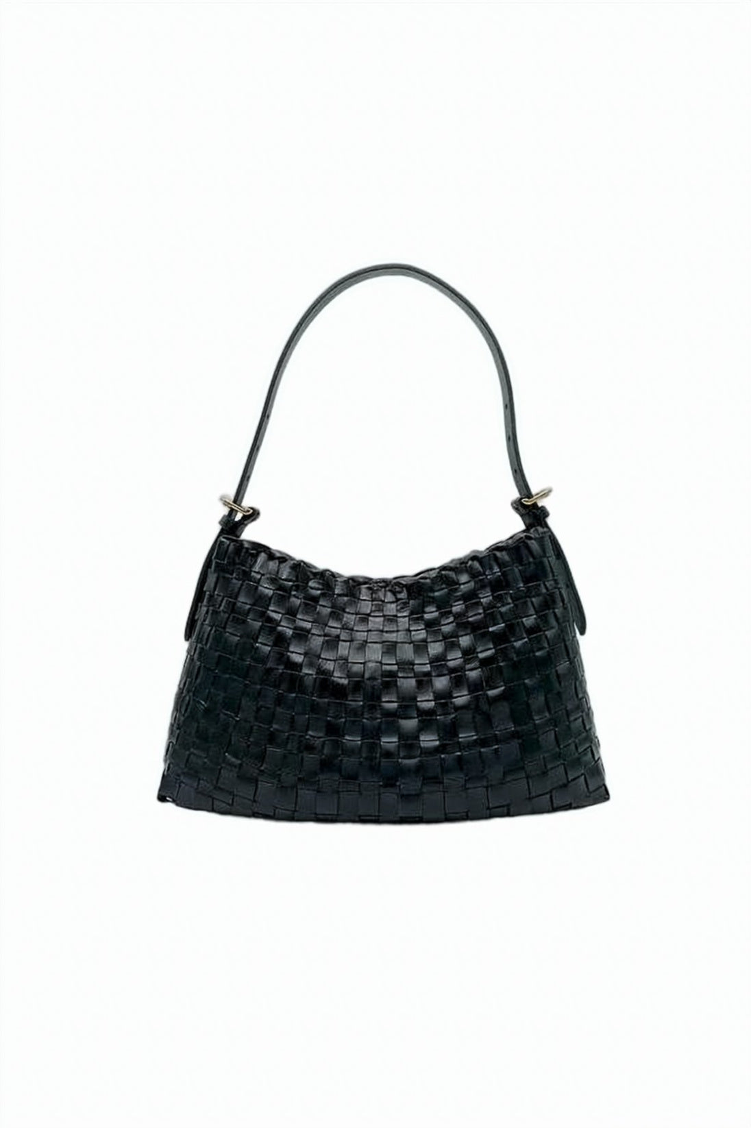 Woven Buffalo Leather Shoulder Bag