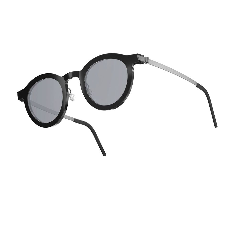 Sun Titanium 85101 K24/Al01/10/Sl124 Black Silver Round Phantos-Shaped Sunglasses