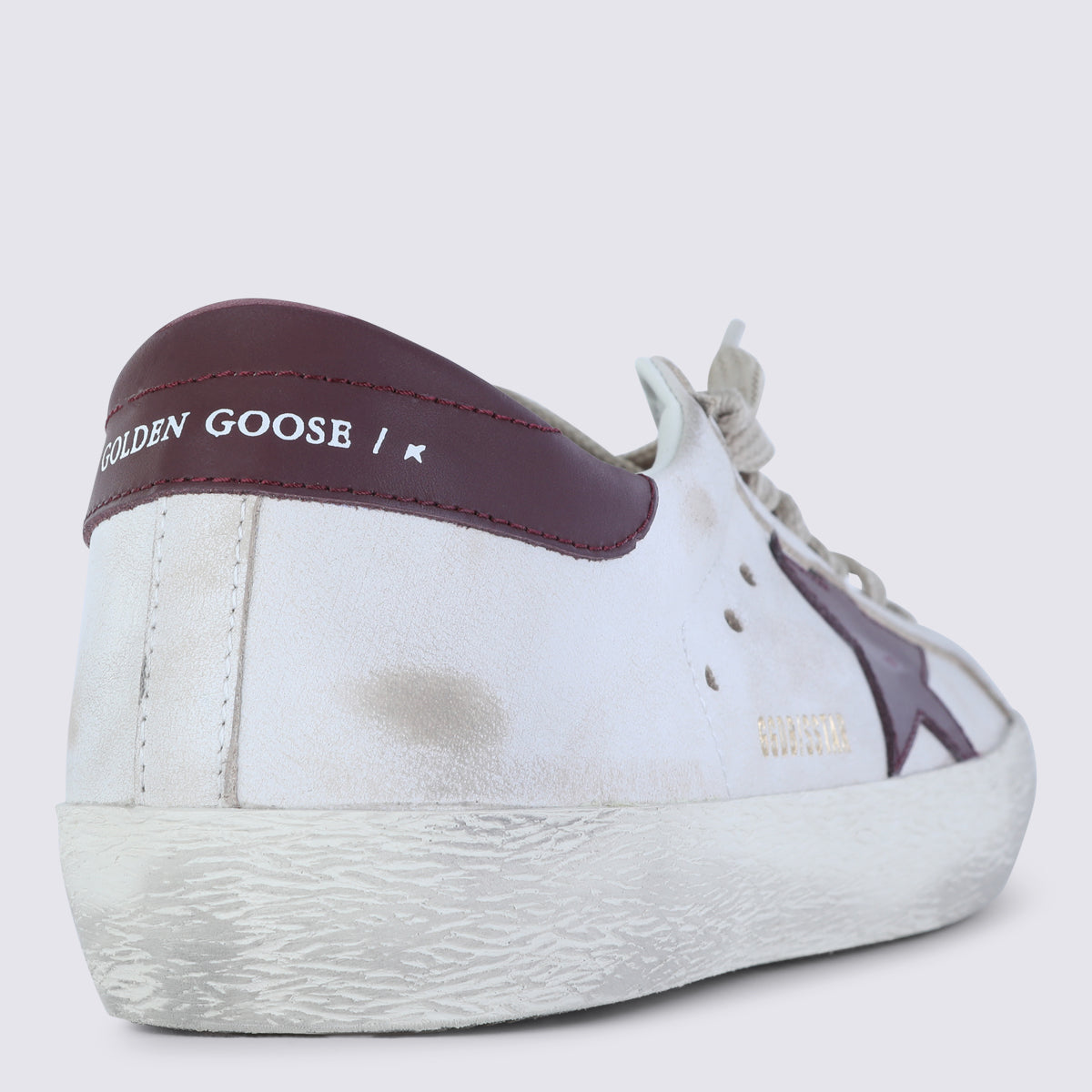 Distressed White Leather Sneakers
