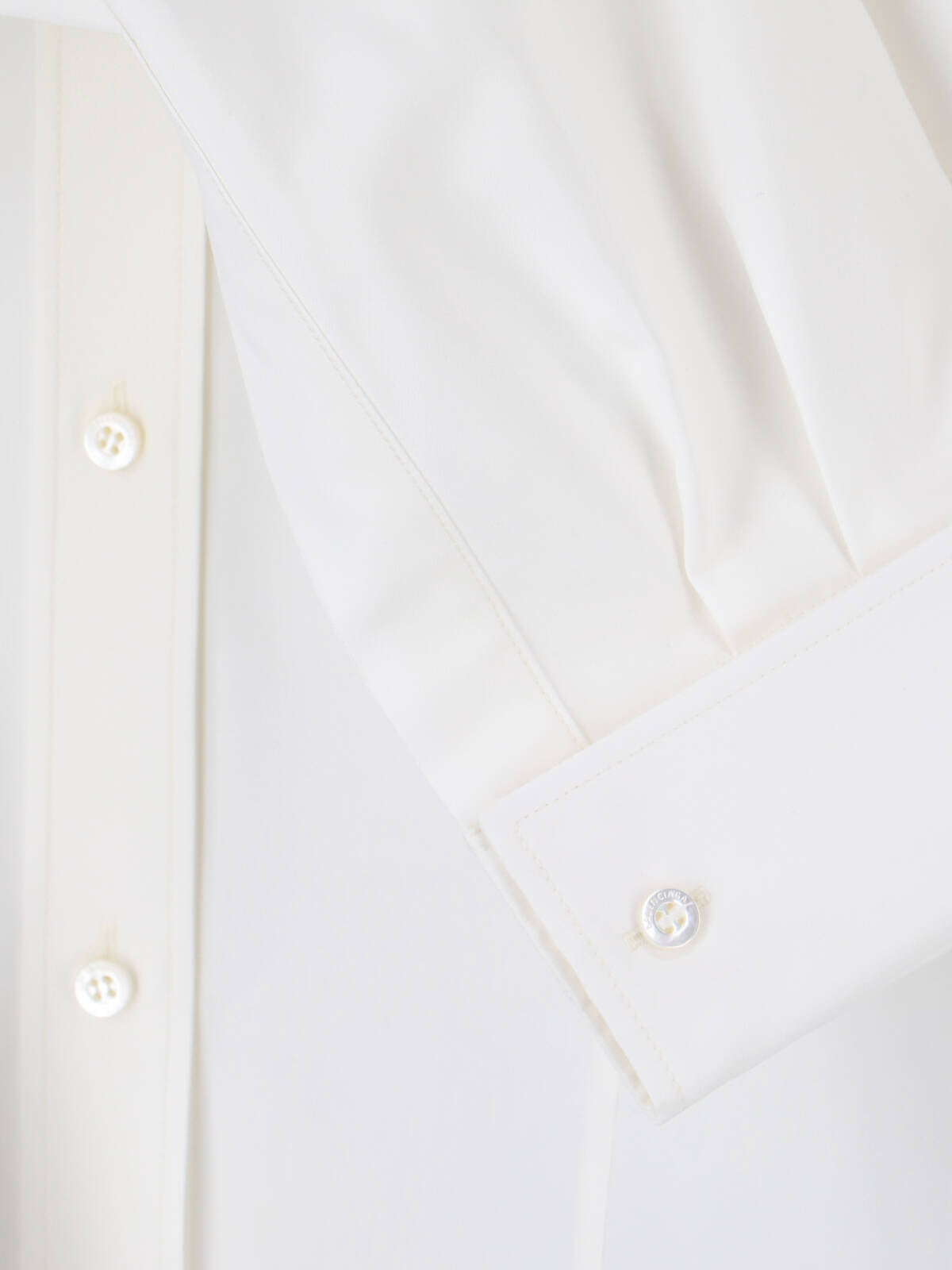 White Asymmetrical Cotton Silk Blend Shirt
