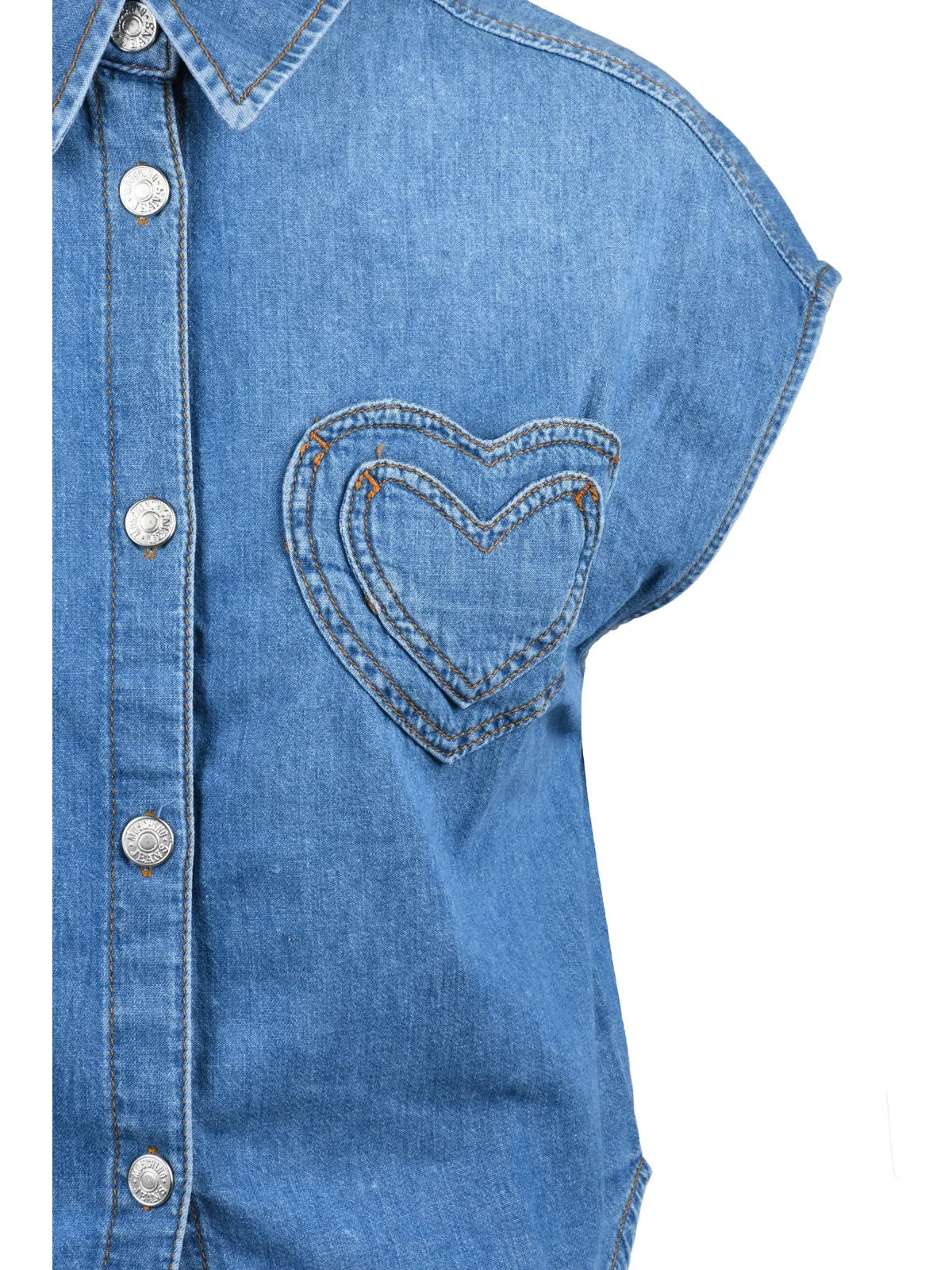 Blue Cotton Women Shirt