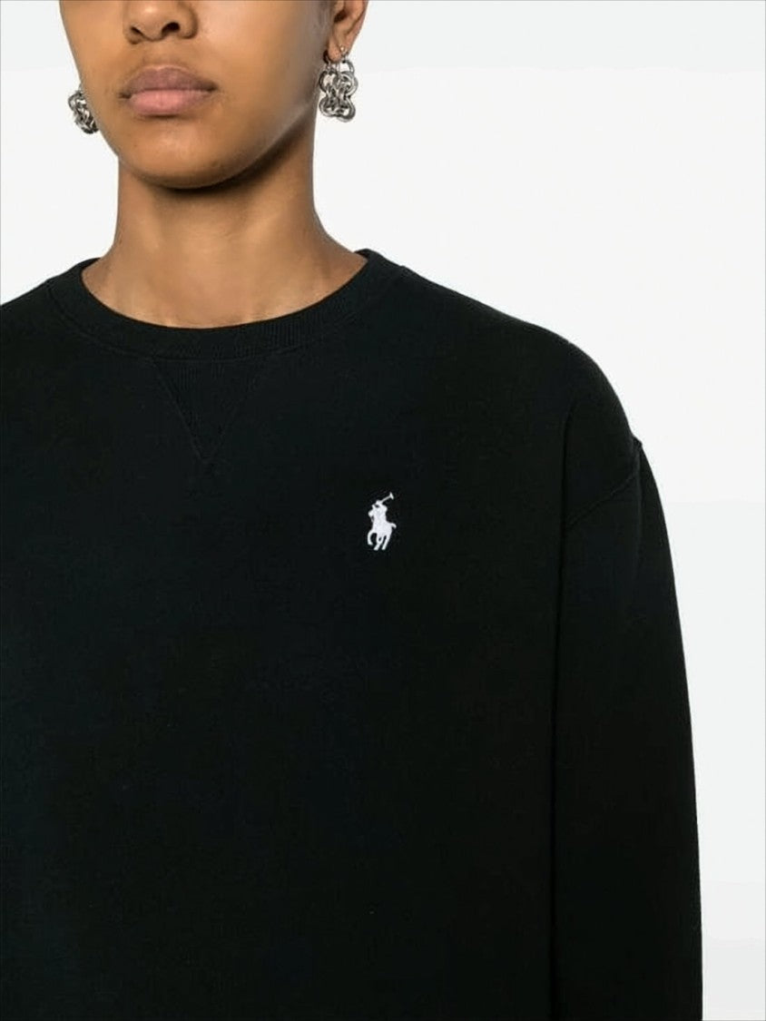 Relaxed-Fit Long-Sleeve Top with Embroidered Logo