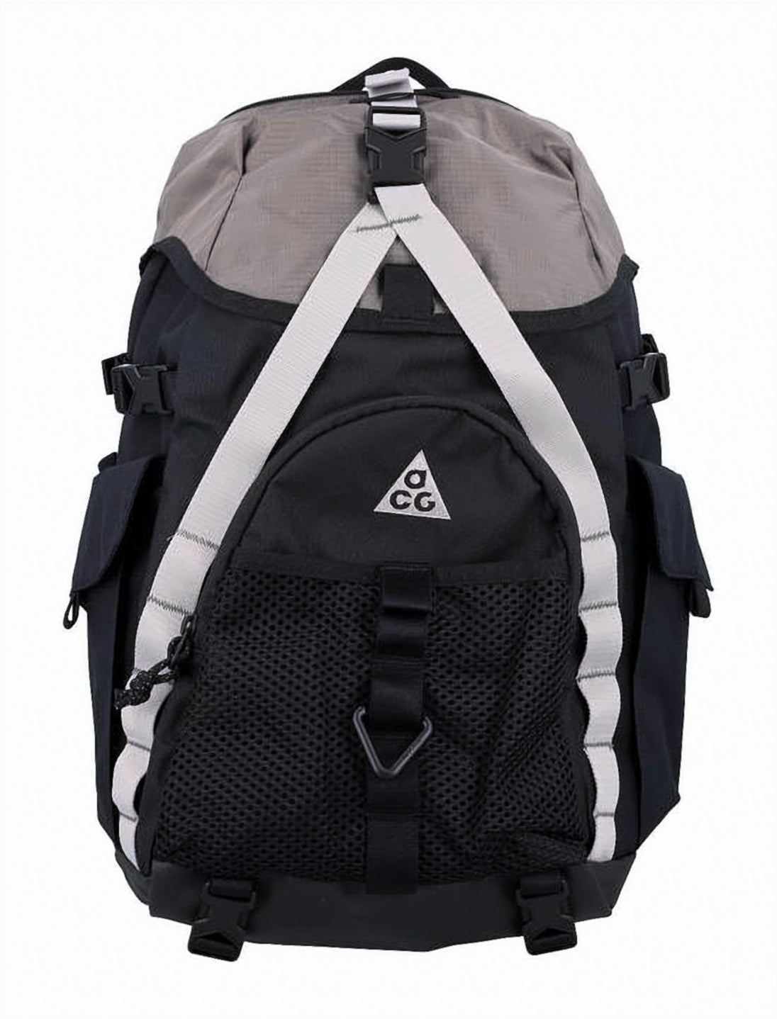 Structured Two-Tone Backpack with Logo Patch
