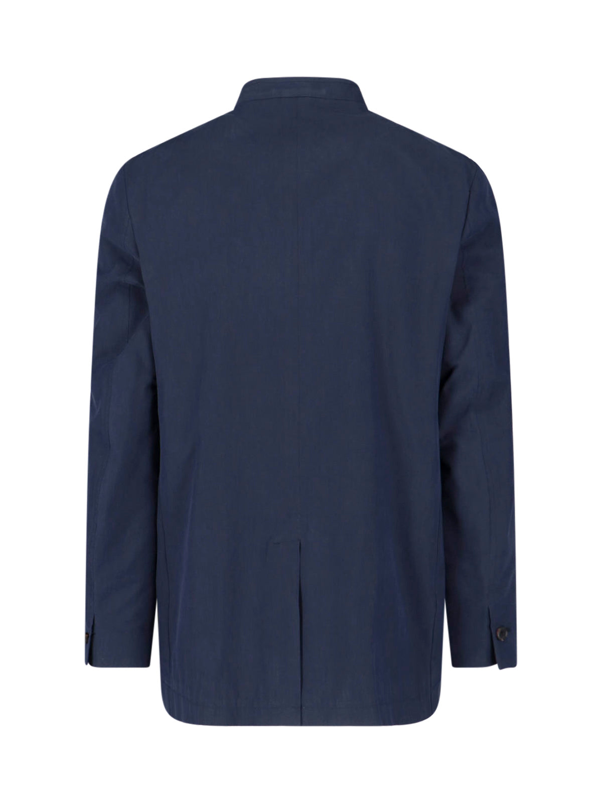 Navy Blue Button-Up Cotton Jacket