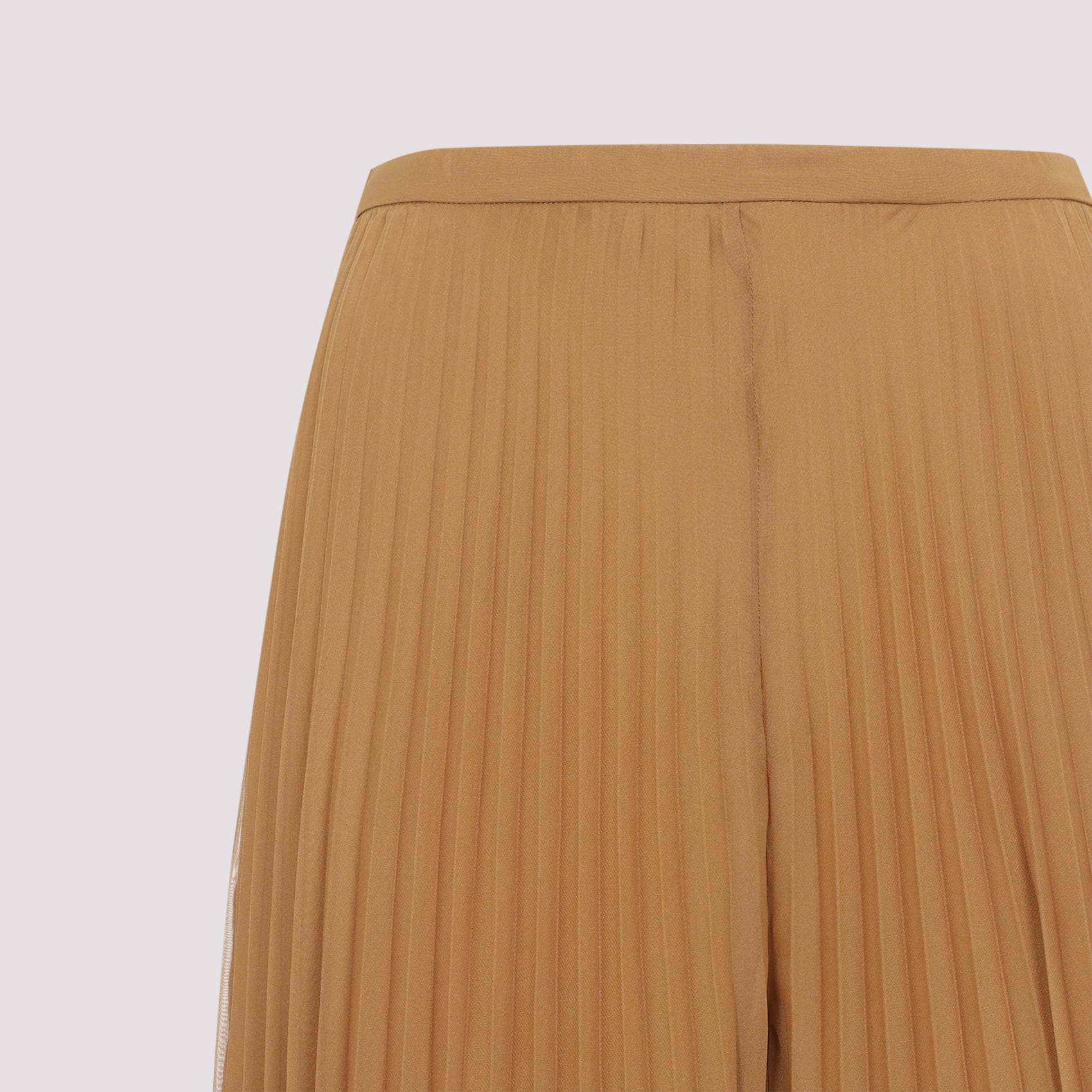 Pleated Brown Sheer Grembo Pants