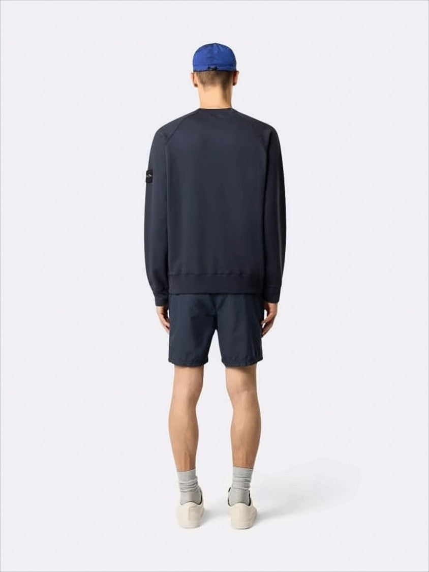 Minimalist Long-Sleeve Crewneck Sweatshirt with Signature Patch