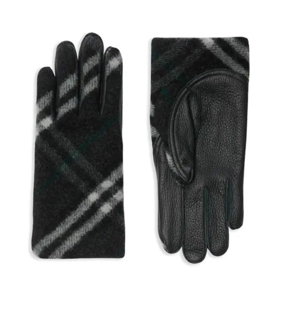 Cashmere Gloves In Timeless Check Pattern